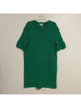 Boden Dress Women’s Size 12R Highland Green Claudia Textured Knit Dress